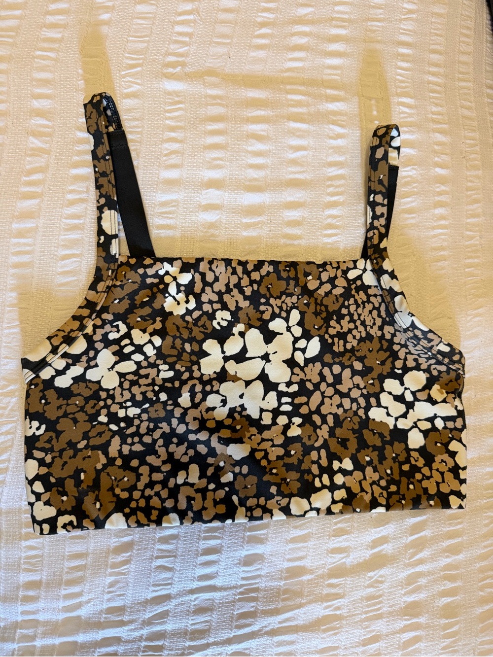OFFLINE by Aerie - Floral Print Brown & White Crop Tank